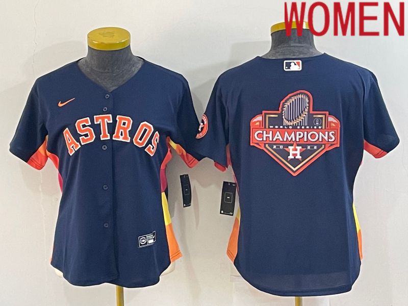 Women Houston Astros Blank Blue Game Nike 2022 MLB Jersey